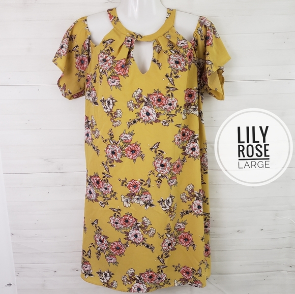 Large Lily Rose Yellow Floral Cold 